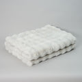 Chunky Bubble Faux Fur Blanket - Light Grey