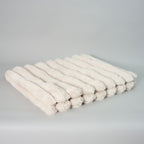Chunky Ribbed Faux Fur Blanket Throw - Beige