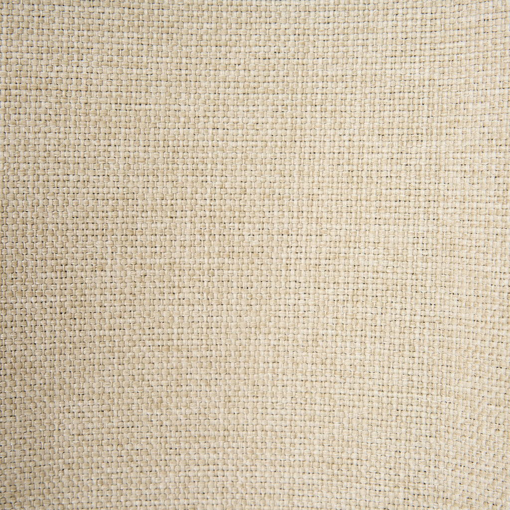 Close-up of the textured woven fabric weave on the Dakota block out curtain in almond