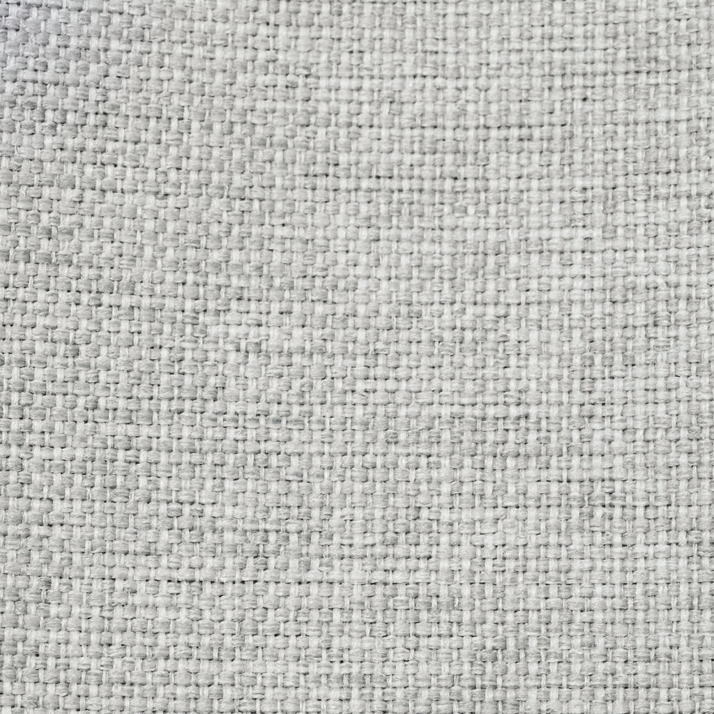 Close-up of the textured woven fabric weave on the Dakota block out curtain in pearl grey