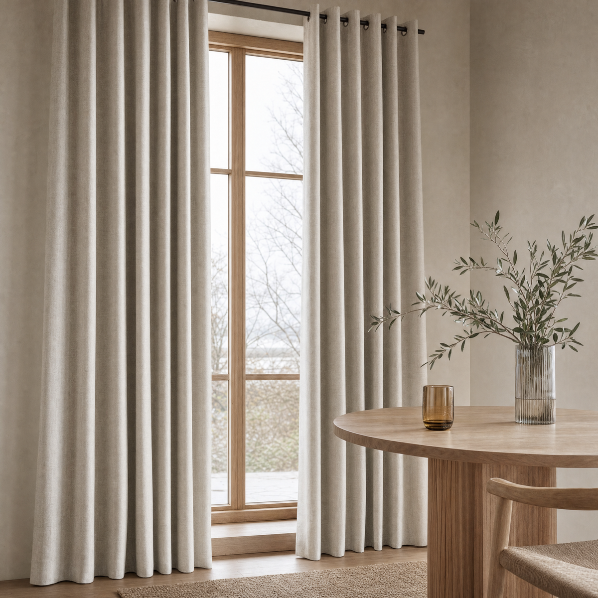 Sinclair 100% Block Out Eyelet Double Woven Curtain