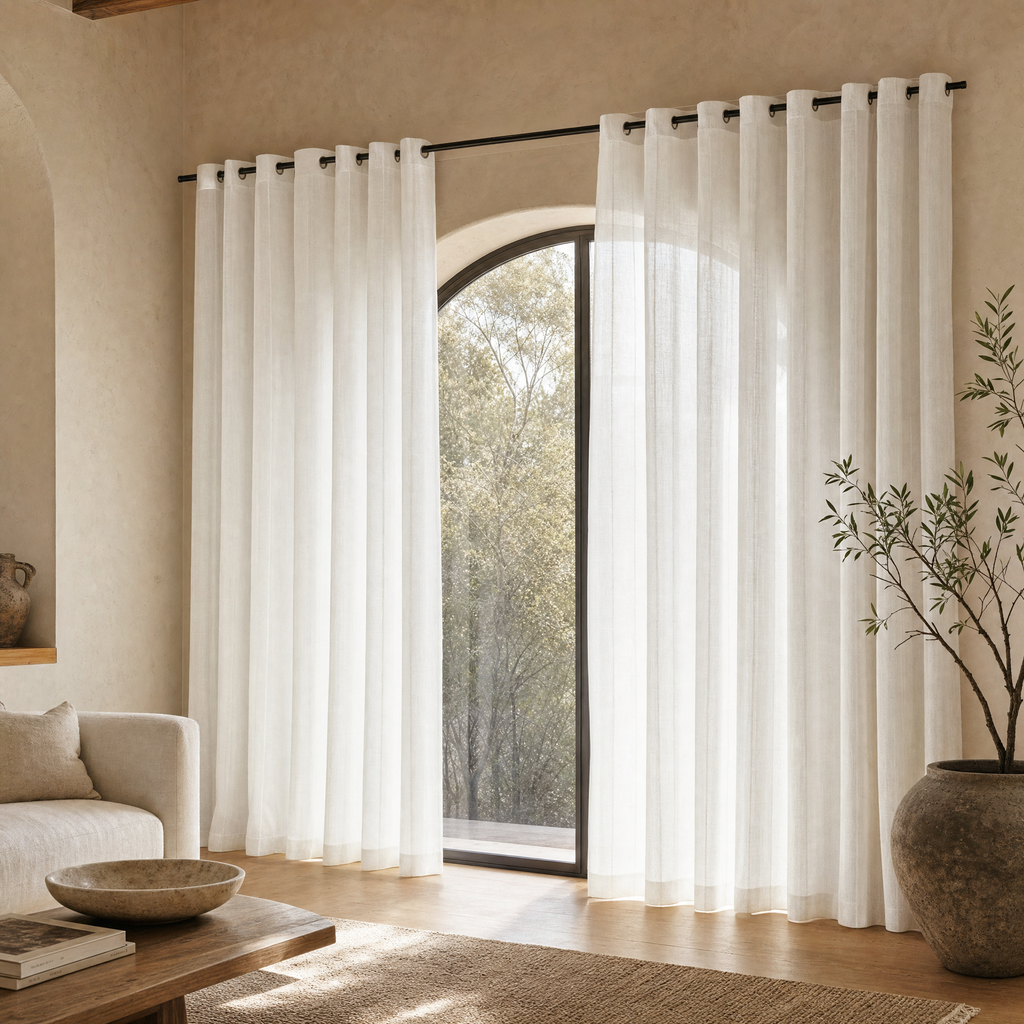 Skye Textured Weave Sheer Eyelet Curtain