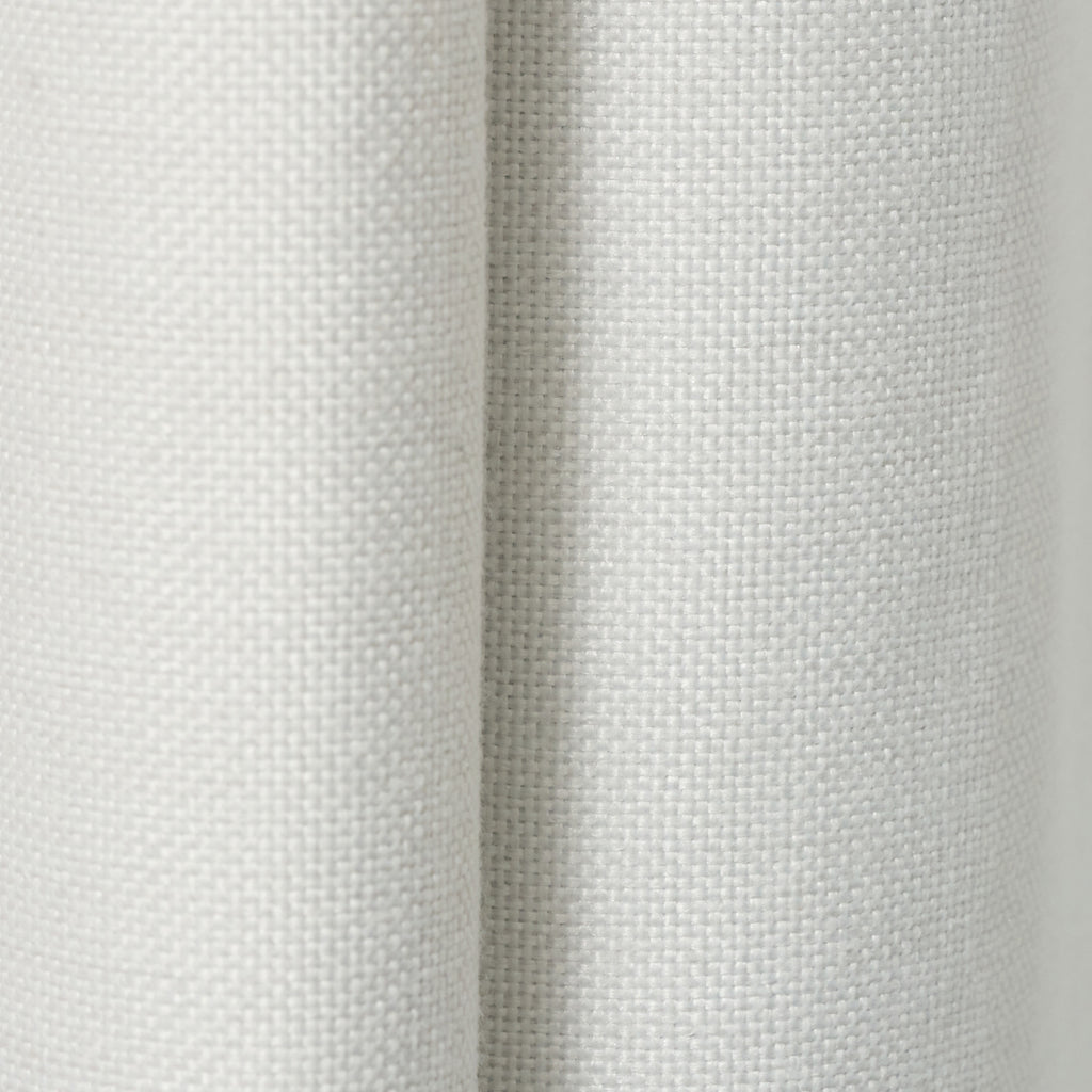 Close-up of the double-woven fabric texture on the Sinclair block out curtain in white